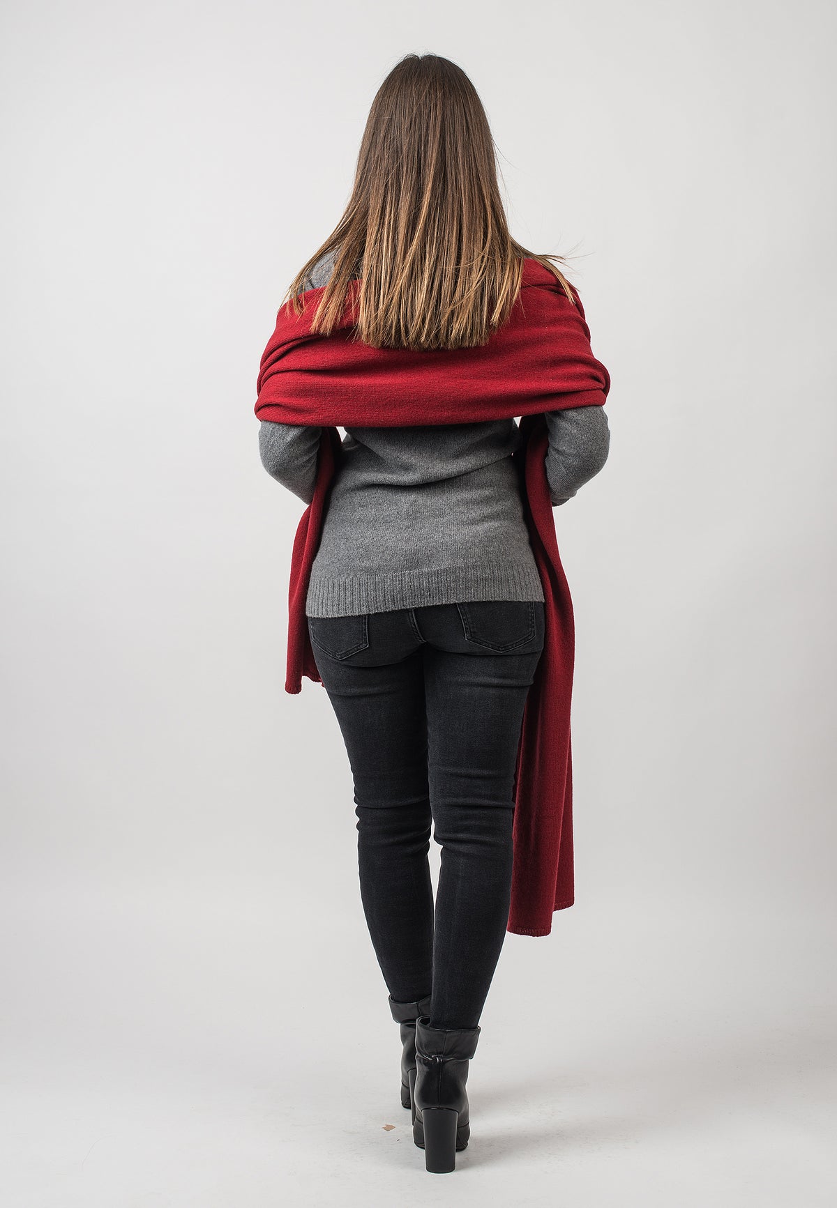 Étole femme en cachemire régénéré, coloris Rouge, vue 3 | Dalle Piane Cashmere