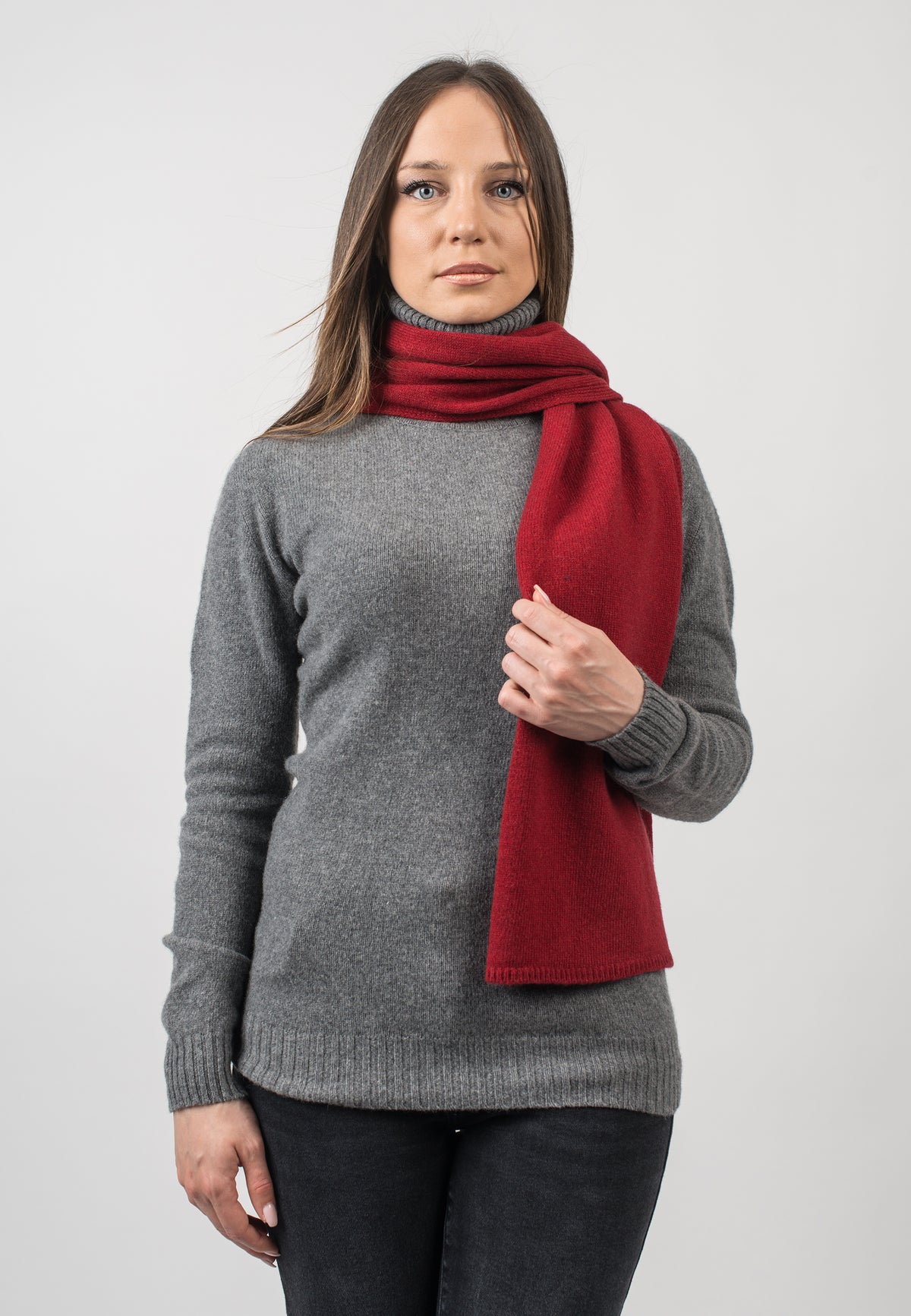 Écharpe femme en cachemire régénéré, coloris Rouge, vue 2 | Dalle Piane Cashmere