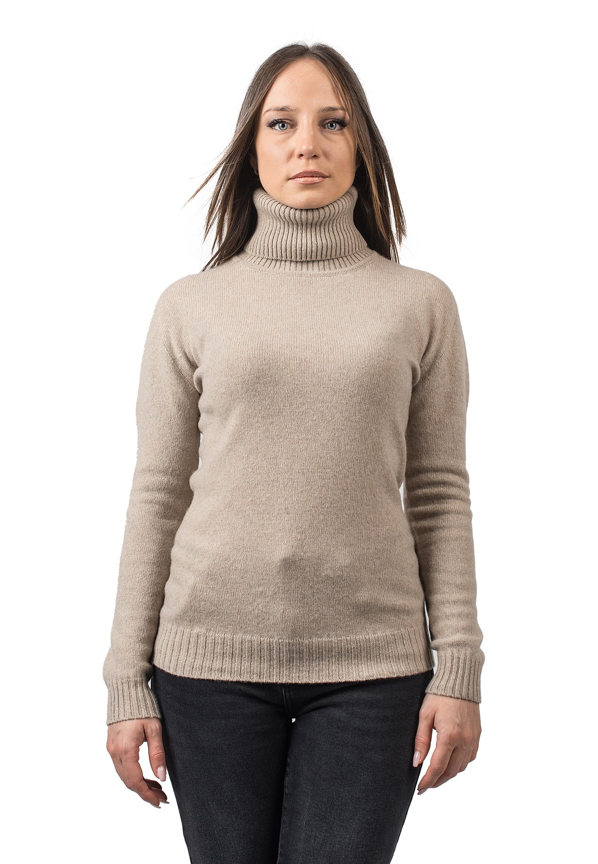 Dolcevita in cashmere rigenerato, colore Beige | Dalle Piane Cashmere