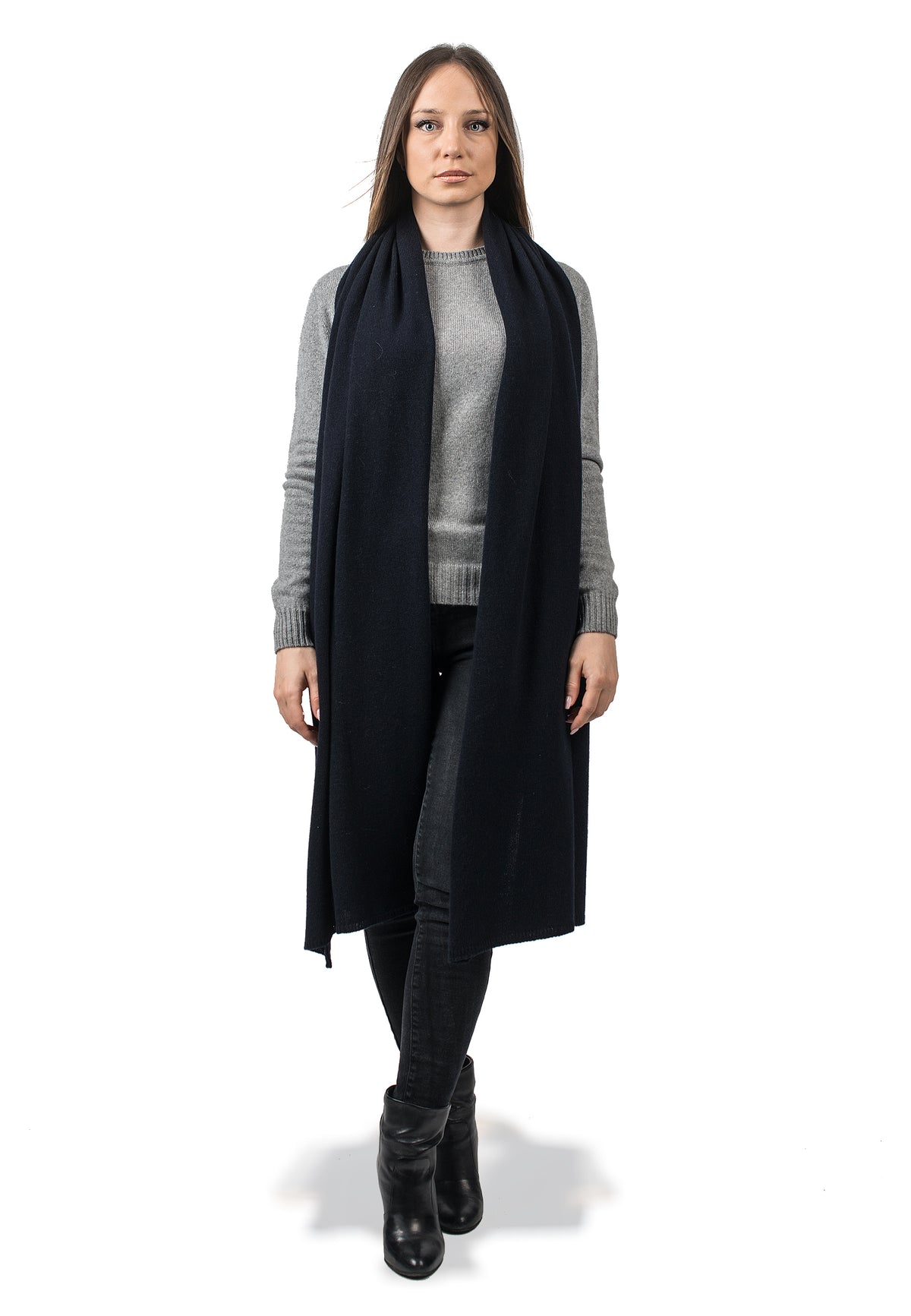 Étole femme en cachemire régénéré, coloris Bleu | Dalle Piane Cashmere
