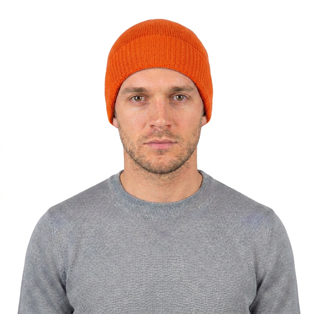 Bonnet jersey homme en 100 % cachemire