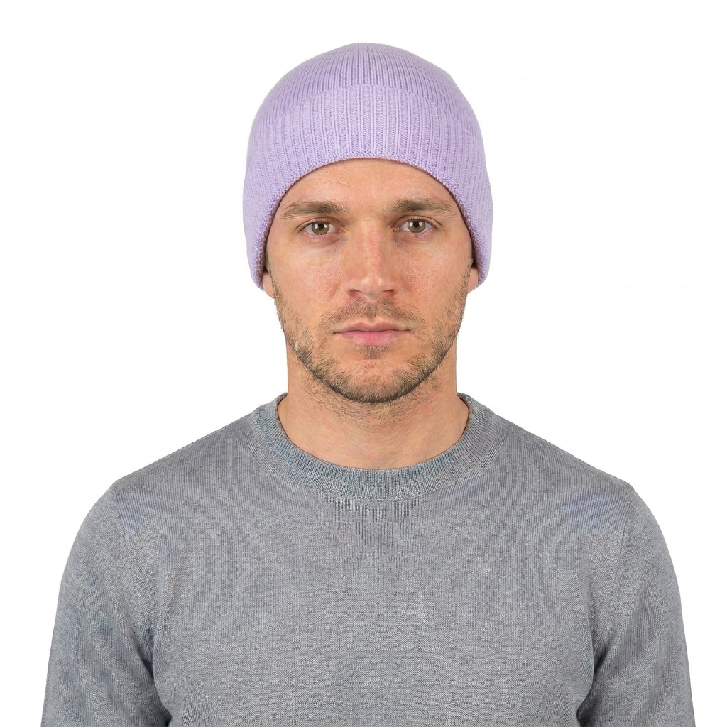 Bonnet jersey homme en 100 % cachemire