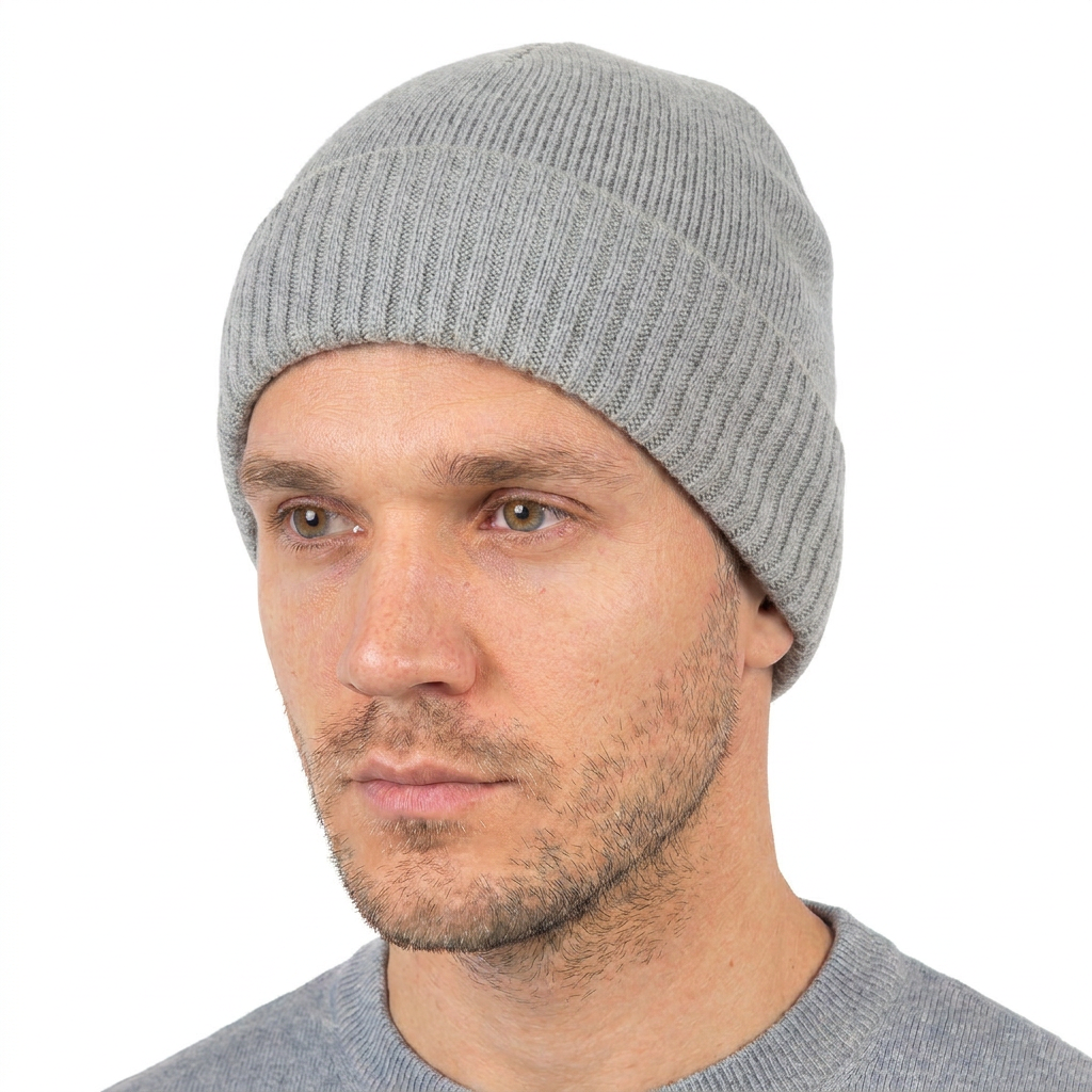 Bonnet jersey homme en 100 % cachemire