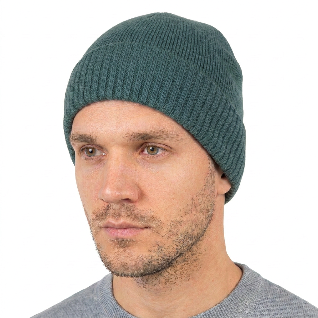 Bonnet jersey homme en 100 % cachemire