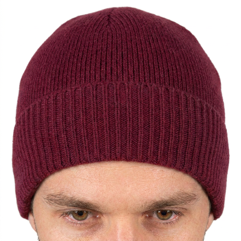 Bonnet jersey homme en 100 % cachemire