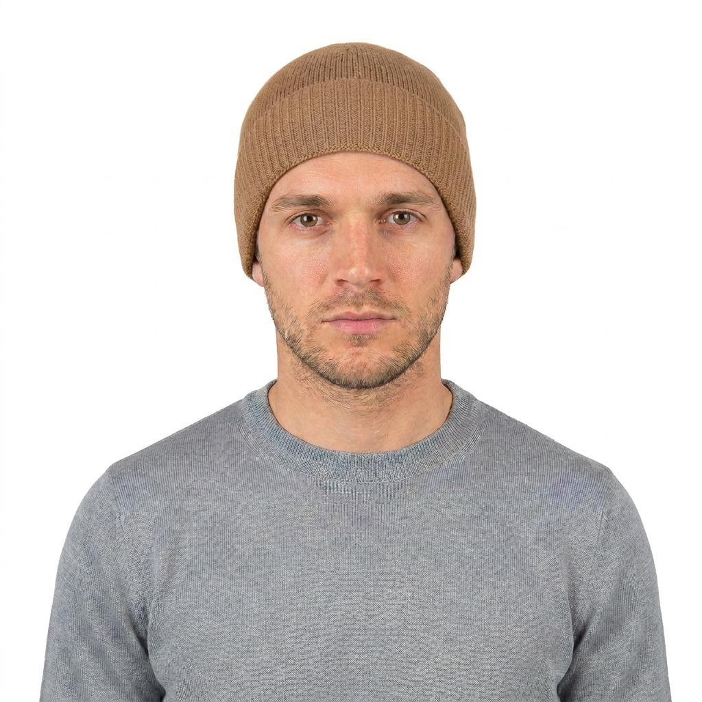 Bonnet jersey homme en 100 % cachemire