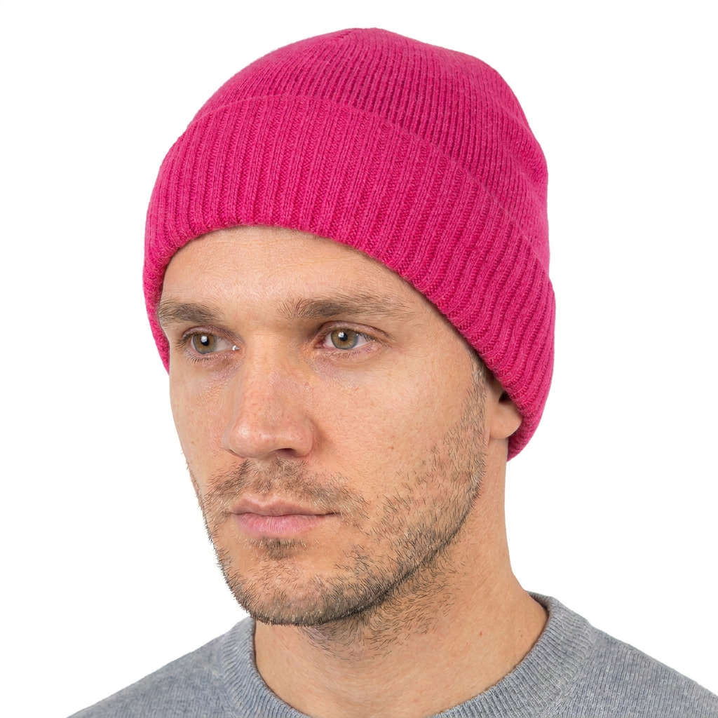 Bonnet jersey homme en 100 % cachemire