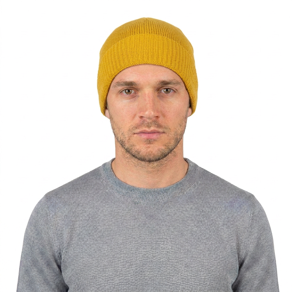 Bonnet jersey homme en 100 % cachemire