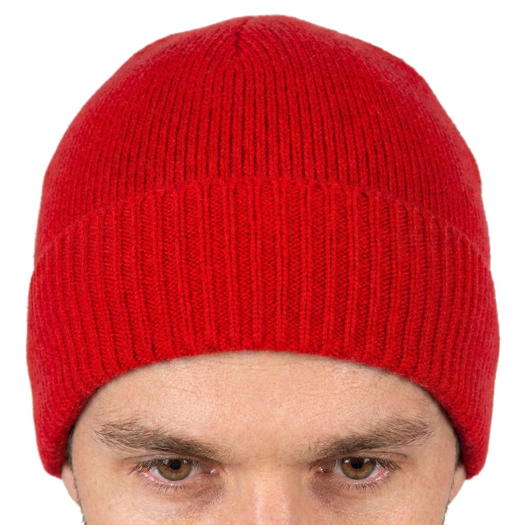Bonnet jersey homme en 100 % cachemire