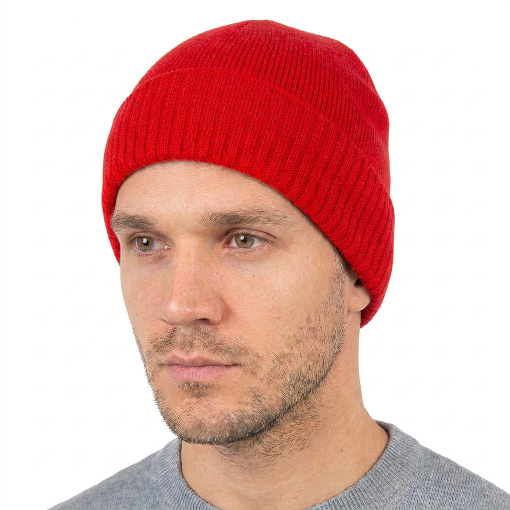 Bonnet jersey homme en 100 % cachemire