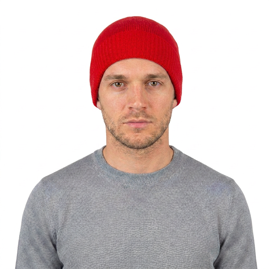 Bonnet jersey homme en 100 % cachemire