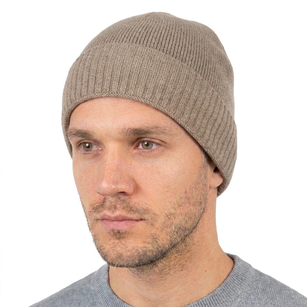 Bonnet jersey homme en 100 % cachemire