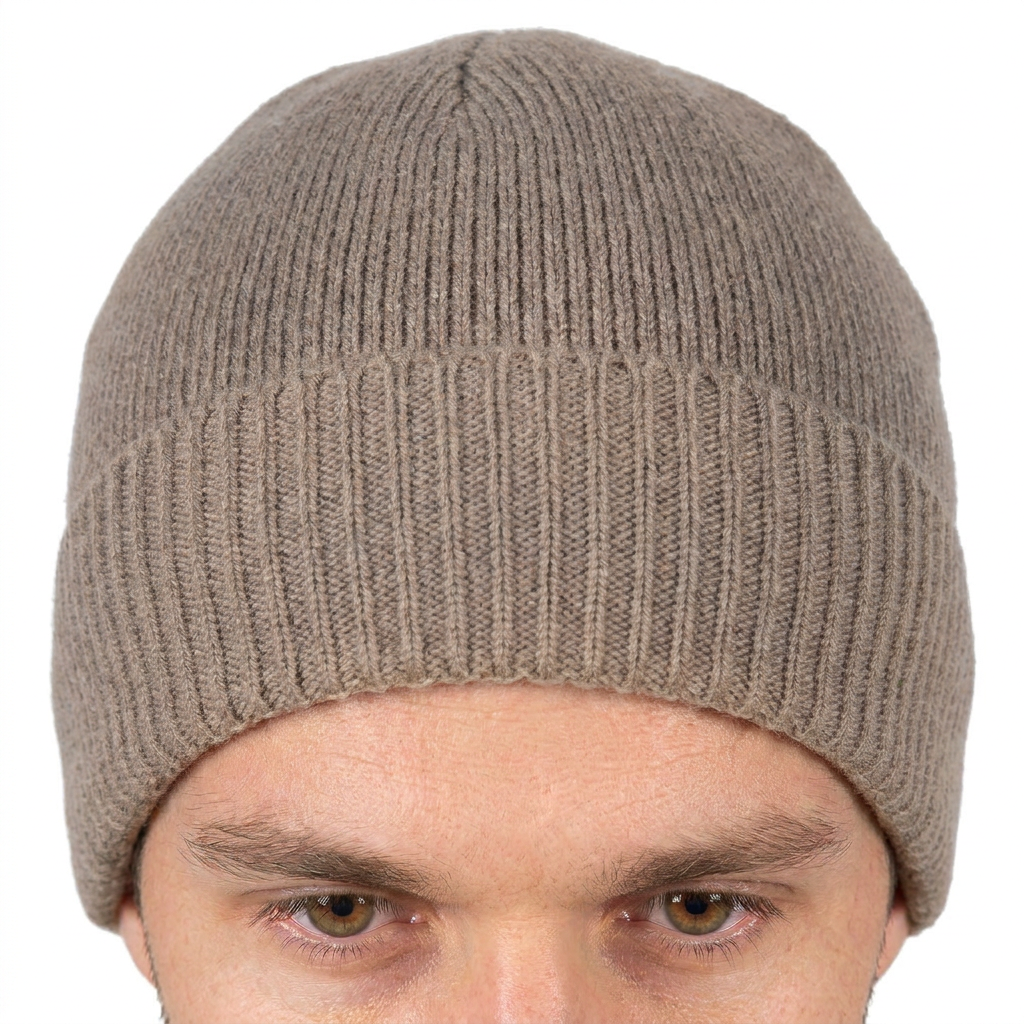 Bonnet jersey homme en 100 % cachemire
