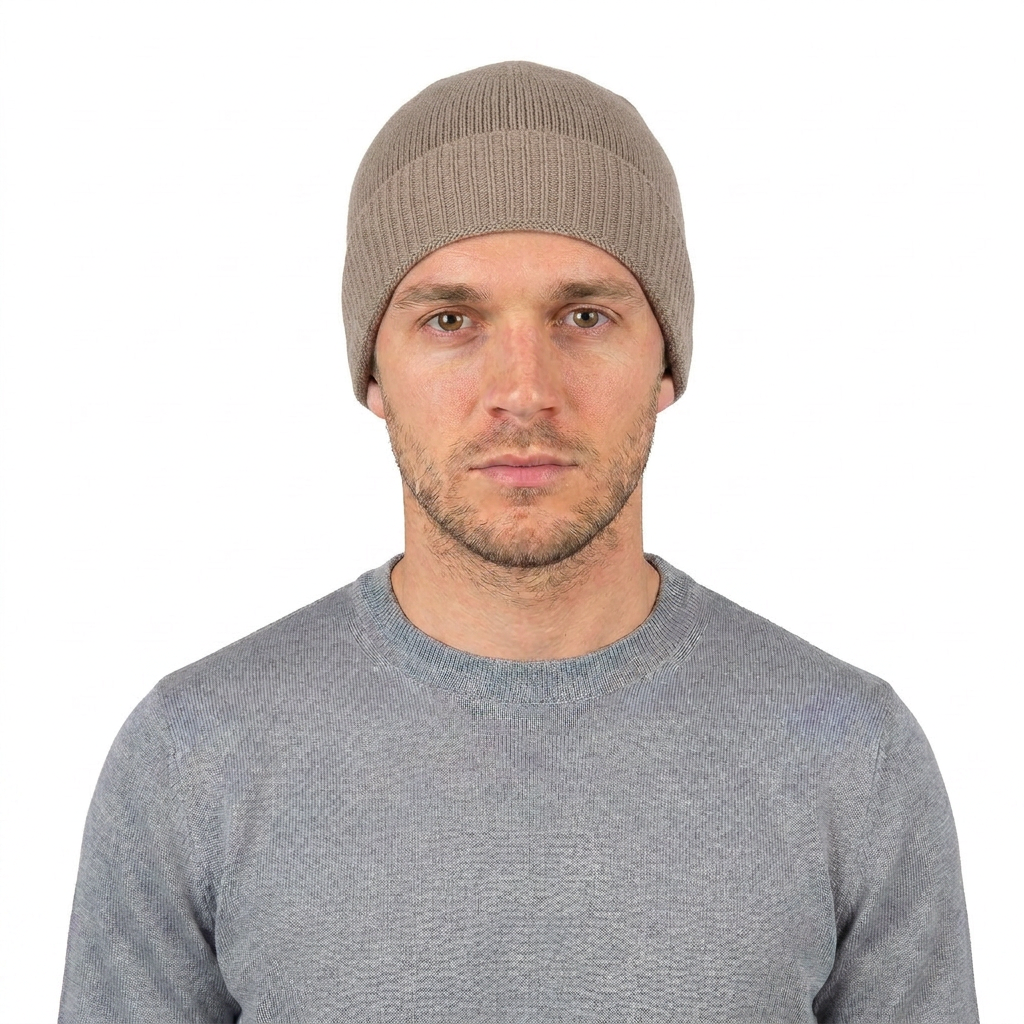 Bonnet jersey homme en 100 % cachemire