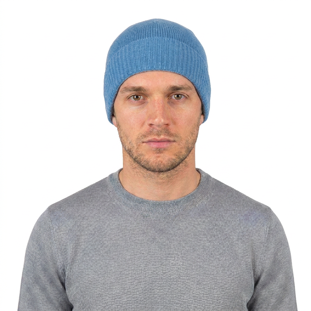 Bonnet jersey homme en 100 % cachemire