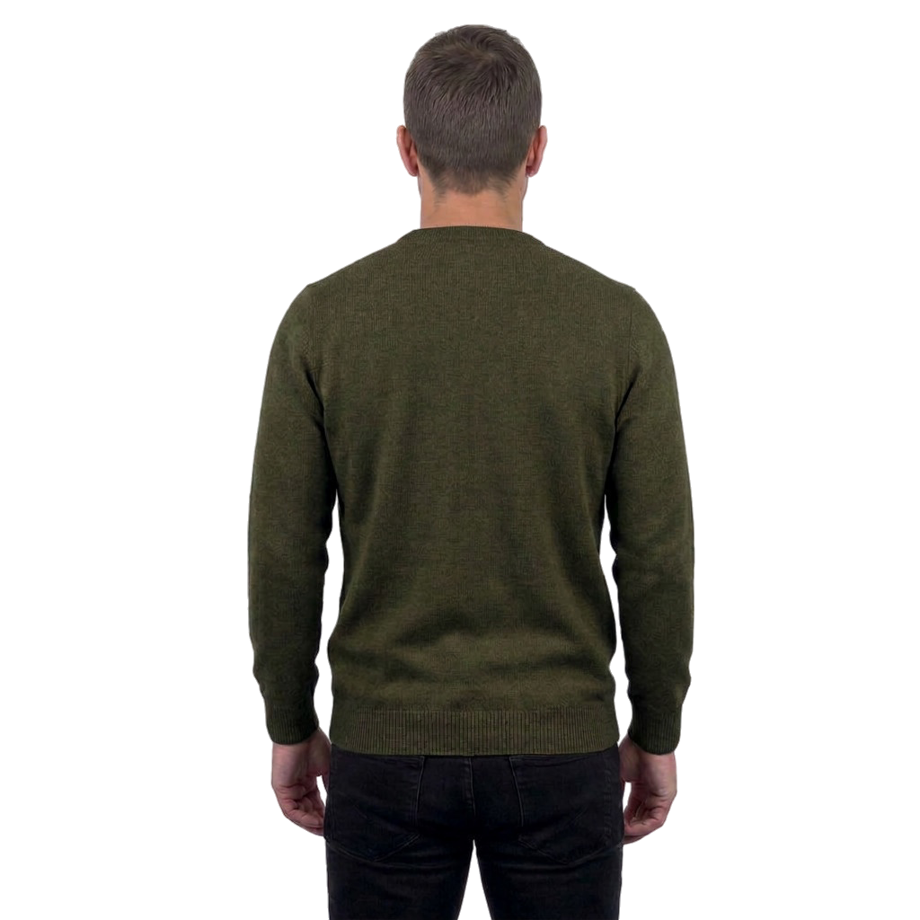 Pull col rond homme 100 % laine mérinos, coloris Gris, vue 2 | Dalle Piane Cashmere