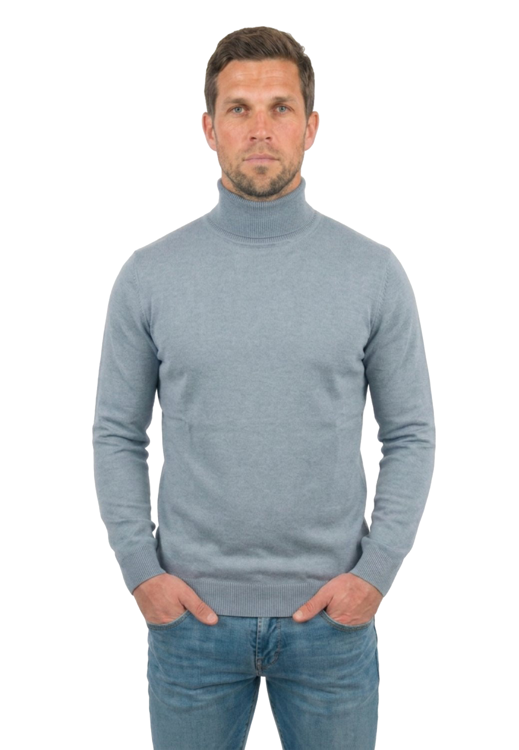 Pull col roulé homme 100 % laine mérinos, coloris Gris | Dalle Piane Cashmere