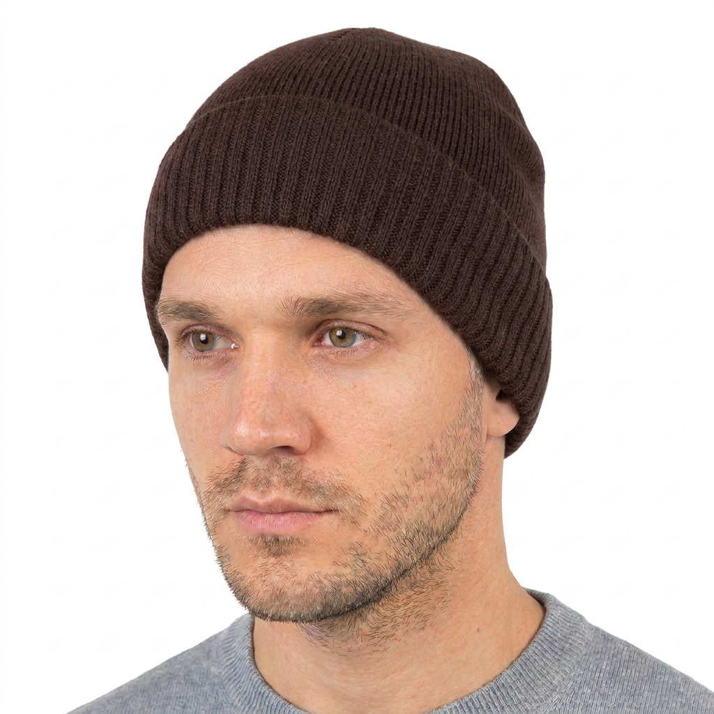 Bonnet jersey homme en 100 % cachemire