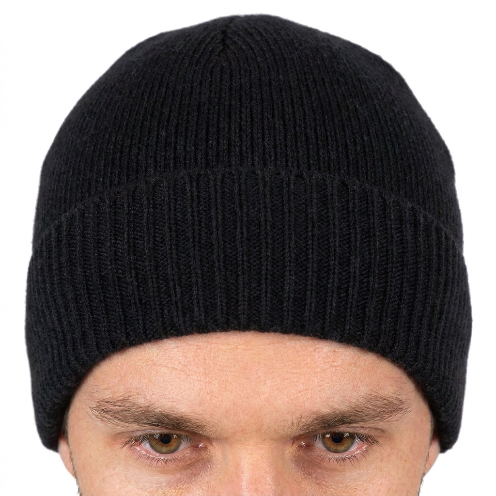 Bonnet jersey homme en 100 % cachemire
