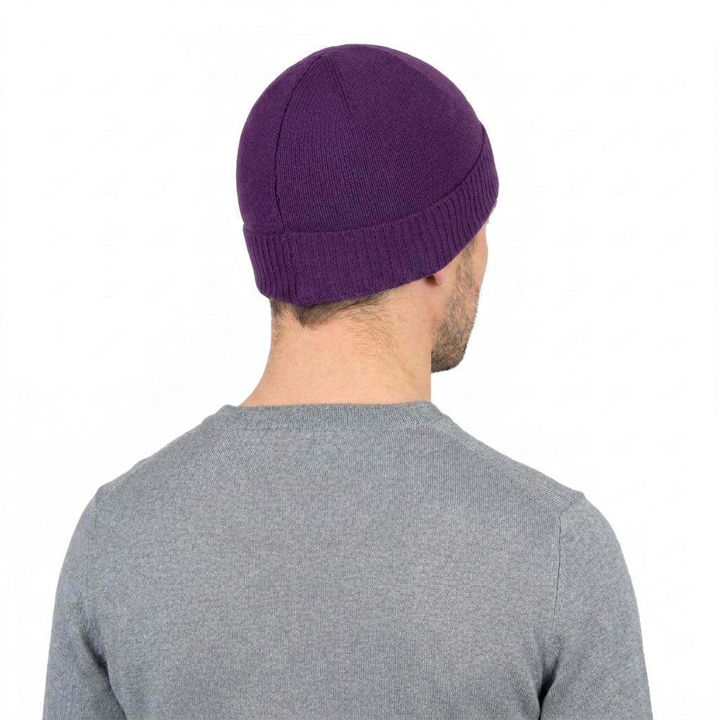 Bonnet jersey homme en 100 % cachemire