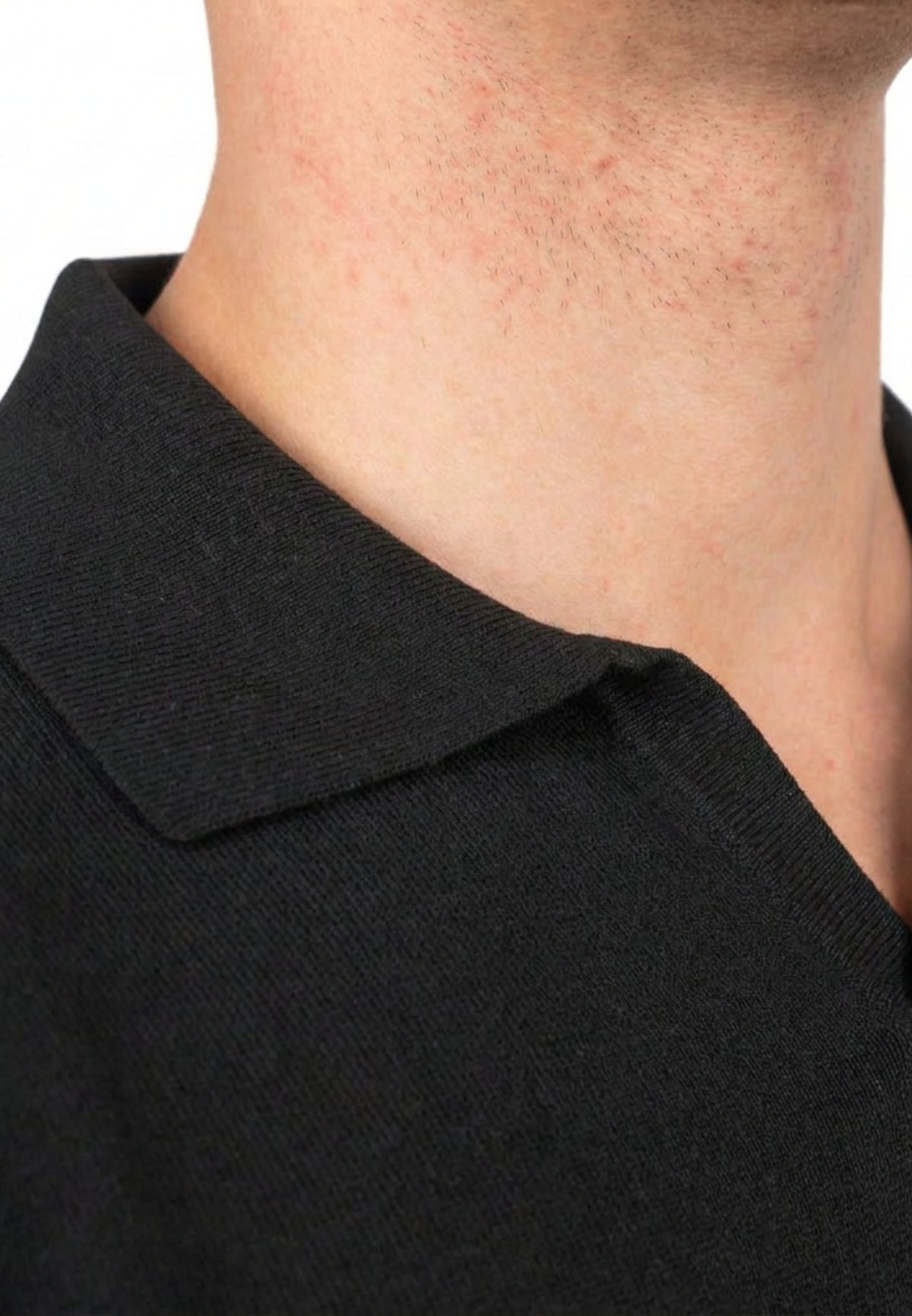 Polo homme manches courtes 100 % coton, coloris Noir, vue 4 | Dalle Piane Cashmere