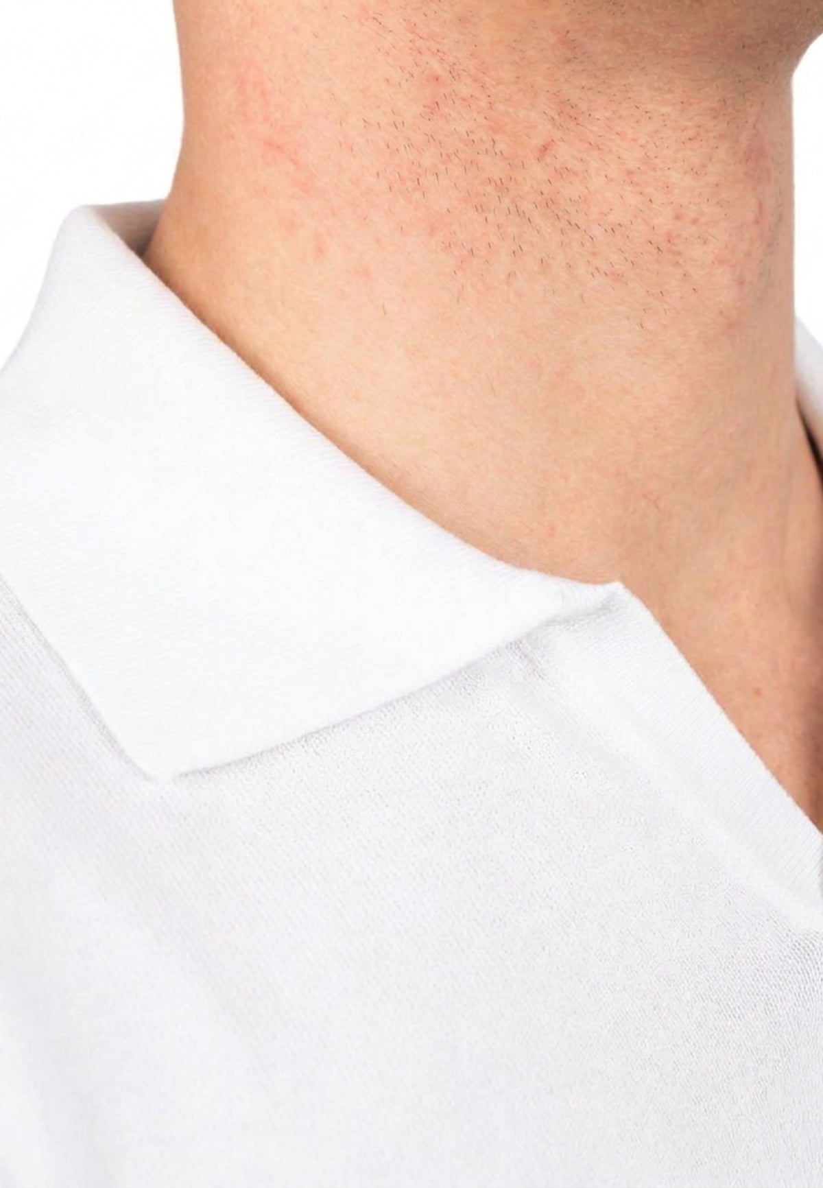 Polo homme manches courtes 100 % coton, coloris Blanc, vue 4 | Dalle Piane Cashmere