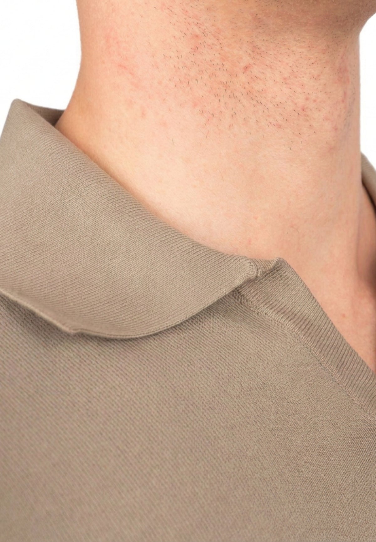 Polo homme manches courtes 100 % coton, coloris Taupe, vue 4 | Dalle Piane Cashmere