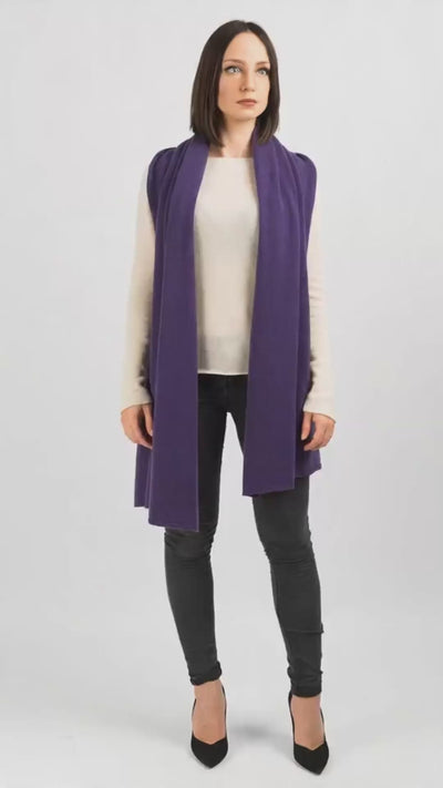Stola 100% cashmere, colore Viola, video | Dalle Piane Cashmere