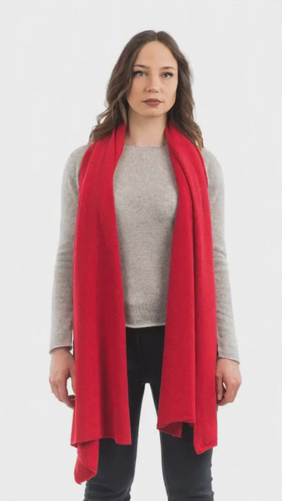 Stola misto cashmere, colore Rosso, video | Dalle Piane Cashmere