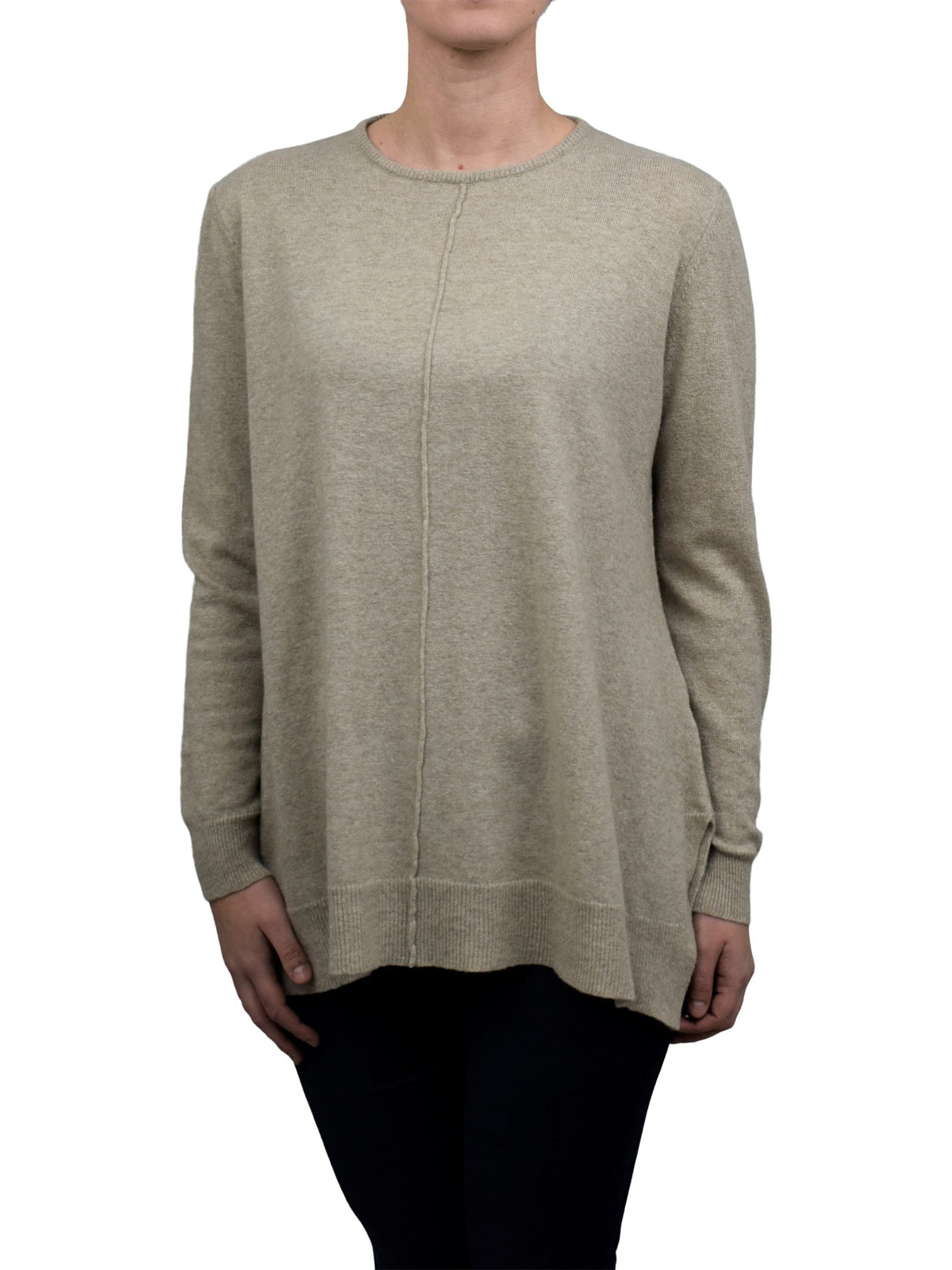 Maxipull Svasato in Misto Cashmere, colore Beige | Dalle Piane Cashmere