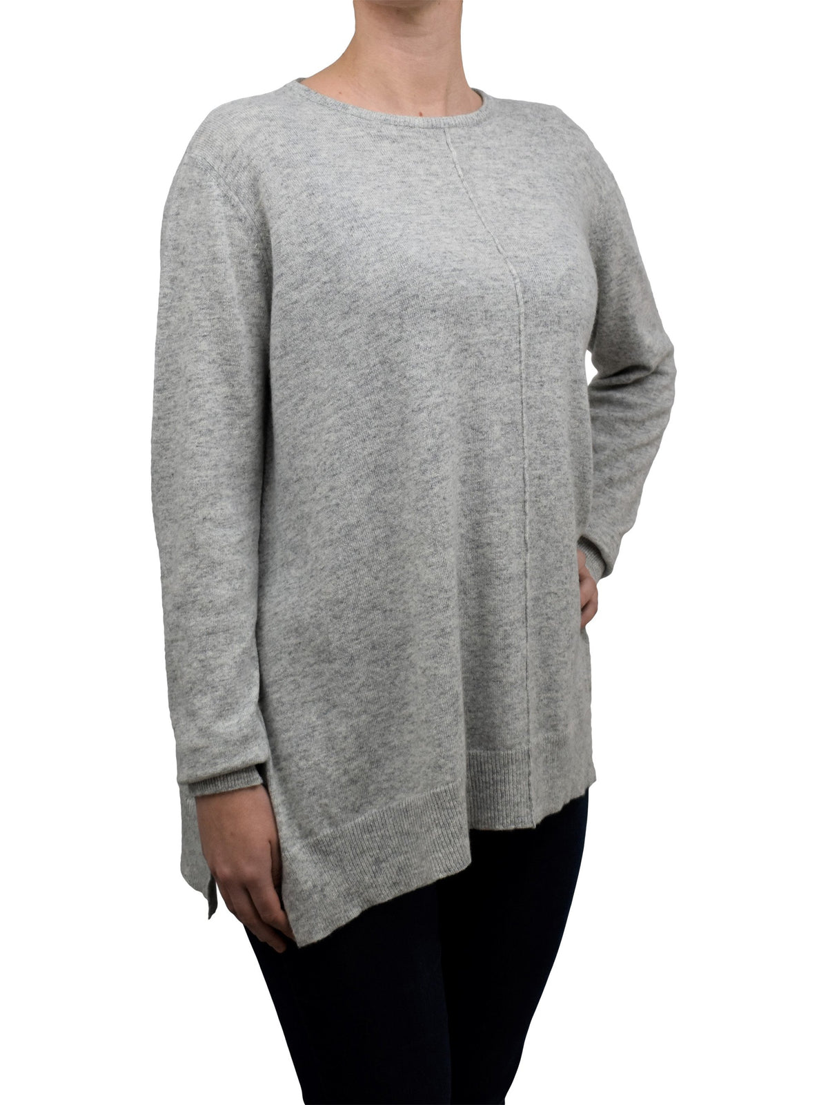 Maxi-pull évasé femme mélange cachemire, coloris Gris, vue 2 | Dalle Piane Cashmere
