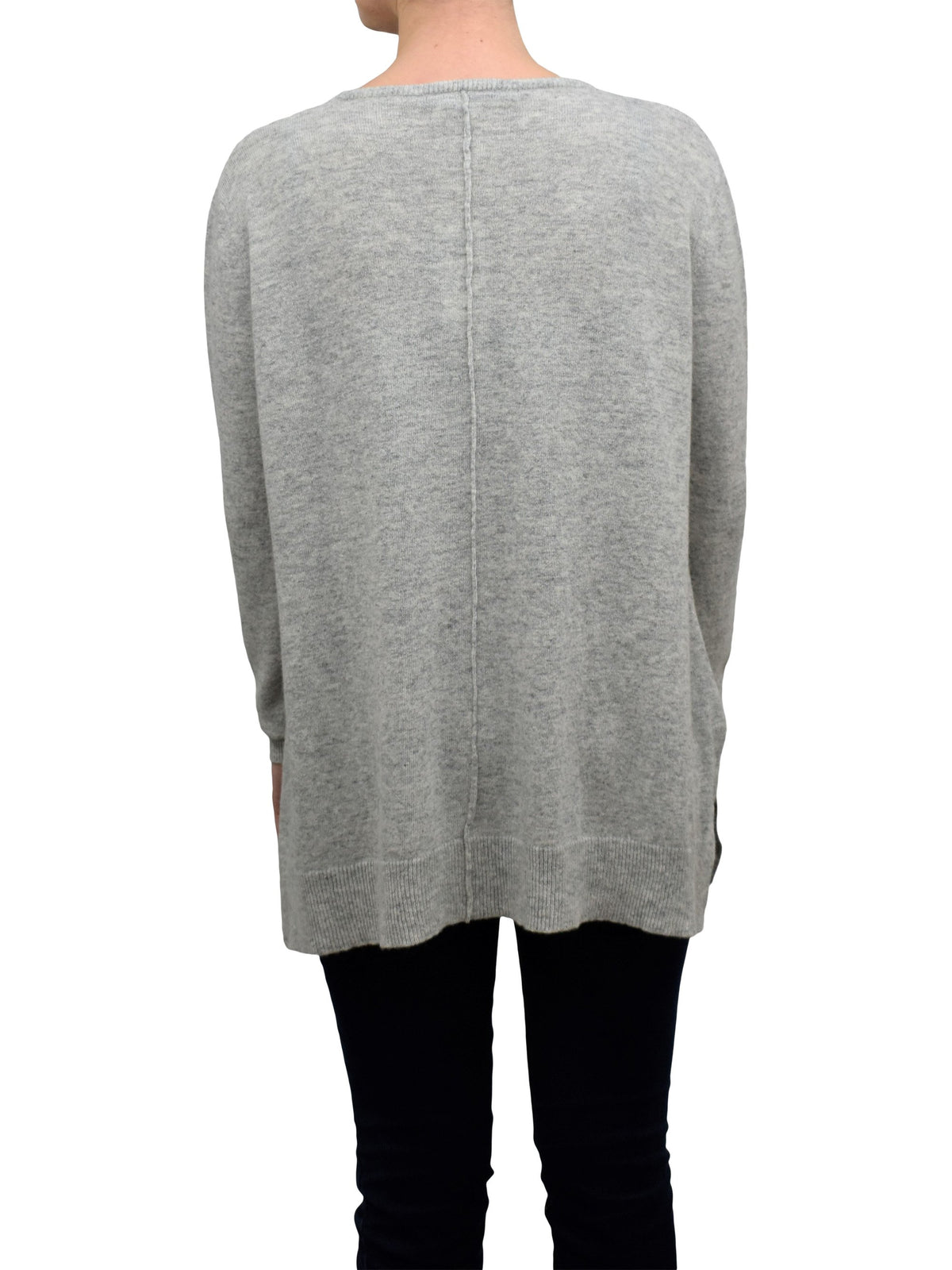 Maxi-pull évasé femme mélange cachemire, coloris Gris, vue 3 | Dalle Piane Cashmere