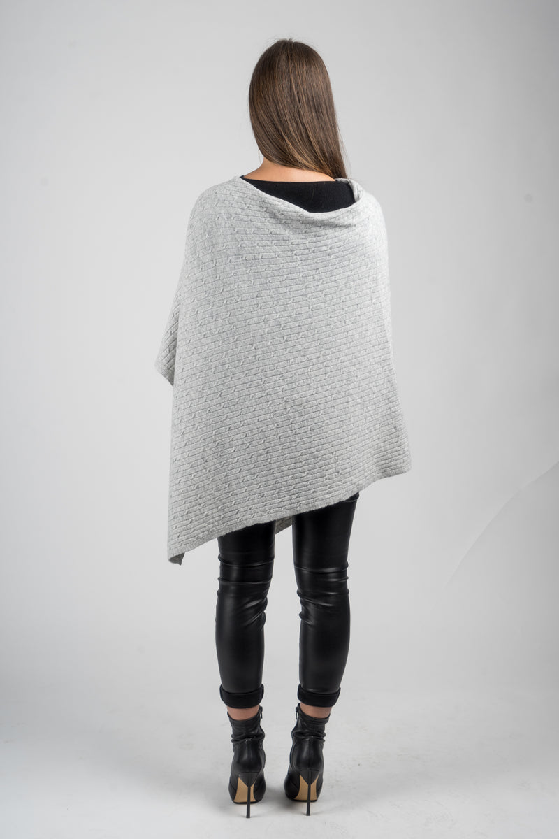 Poncho a treccine misto cashmere | Dalle Piane Cashmere