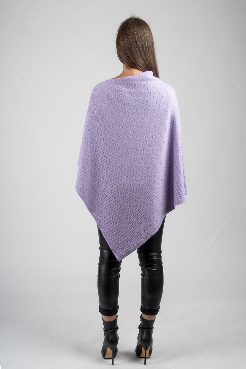 Poncho a treccine misto cashmere | Dalle Piane Cashmere