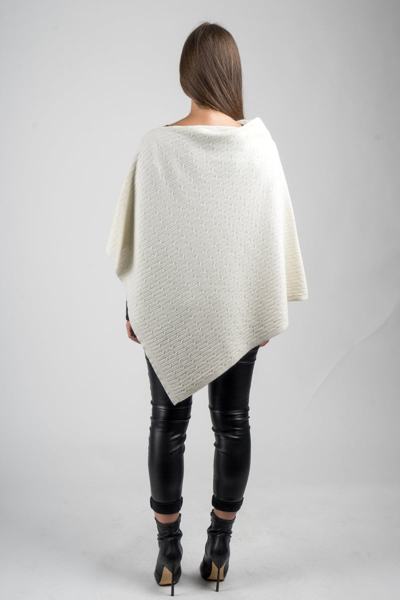 Poncho a treccine misto cashmere | Dalle Piane Cashmere