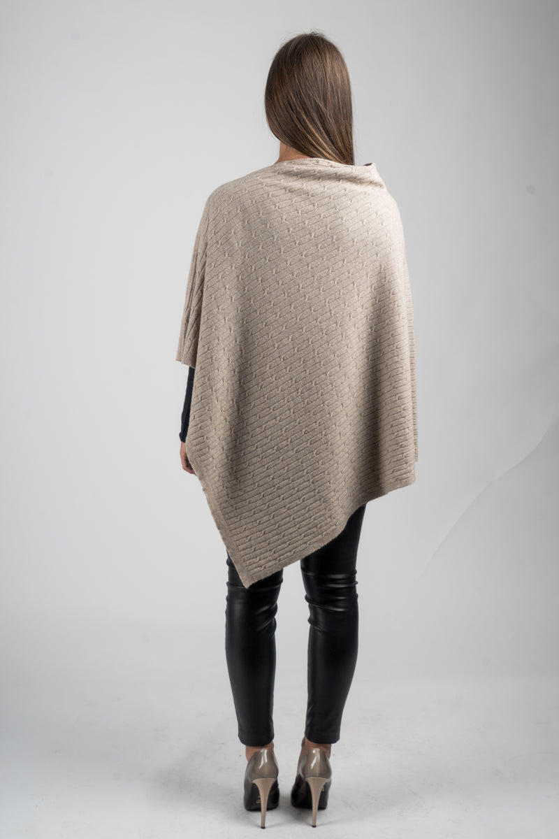 Poncho a treccine misto cashmere | Dalle Piane Cashmere