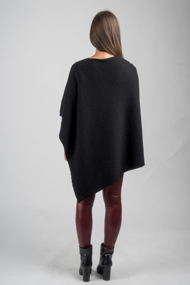 Poncho a treccine misto cashmere | Dalle Piane Cashmere