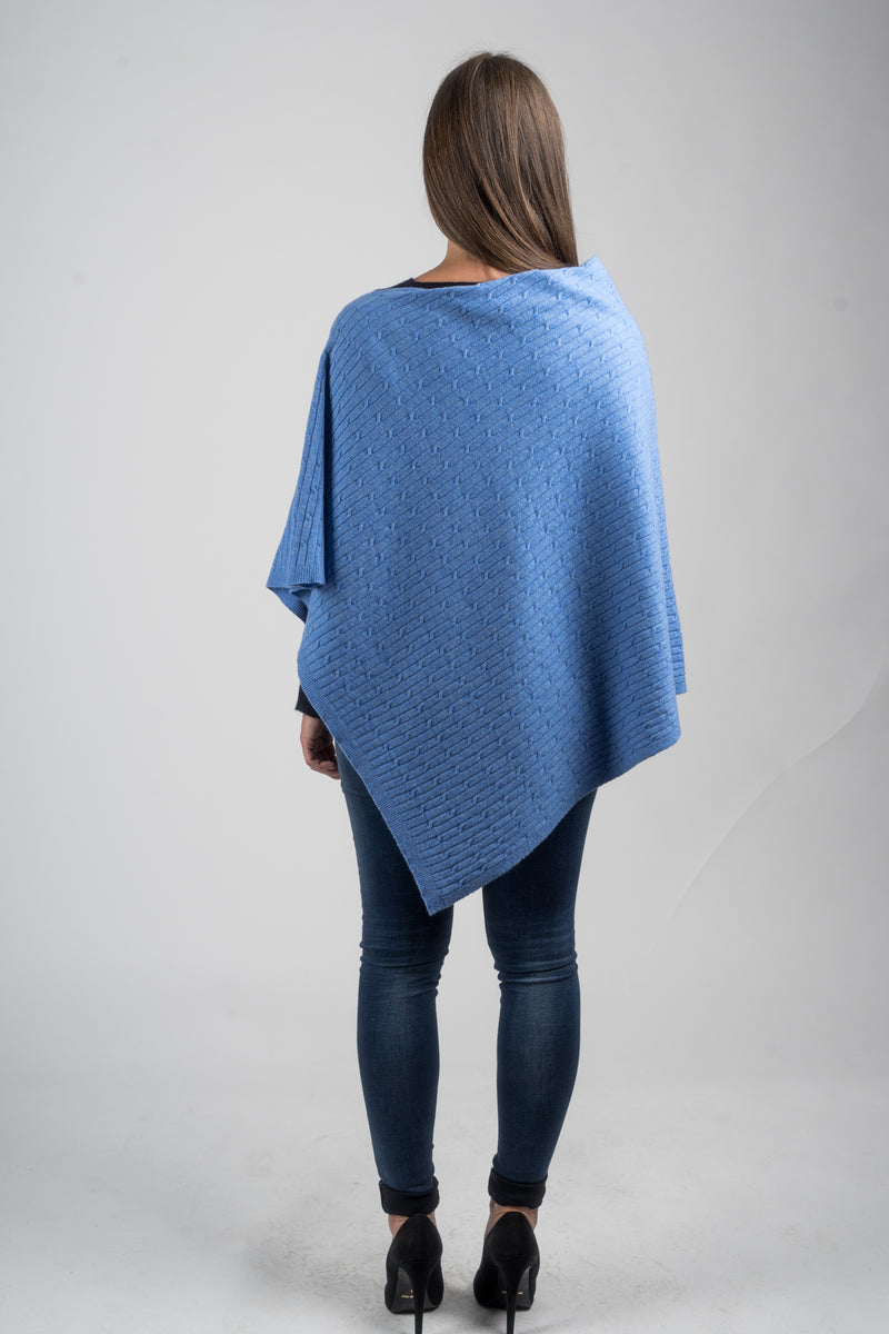 Poncho a treccine misto cashmere | Dalle Piane Cashmere