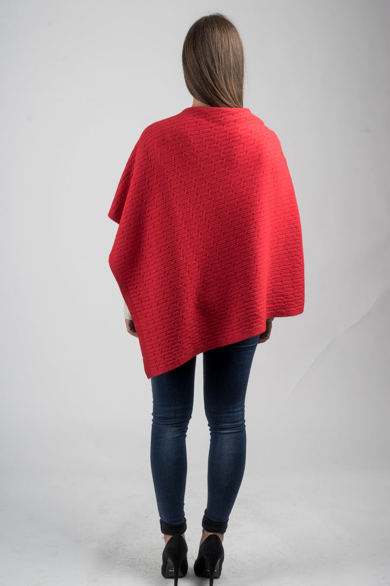 Poncho a treccine misto cashmere | Dalle Piane Cashmere