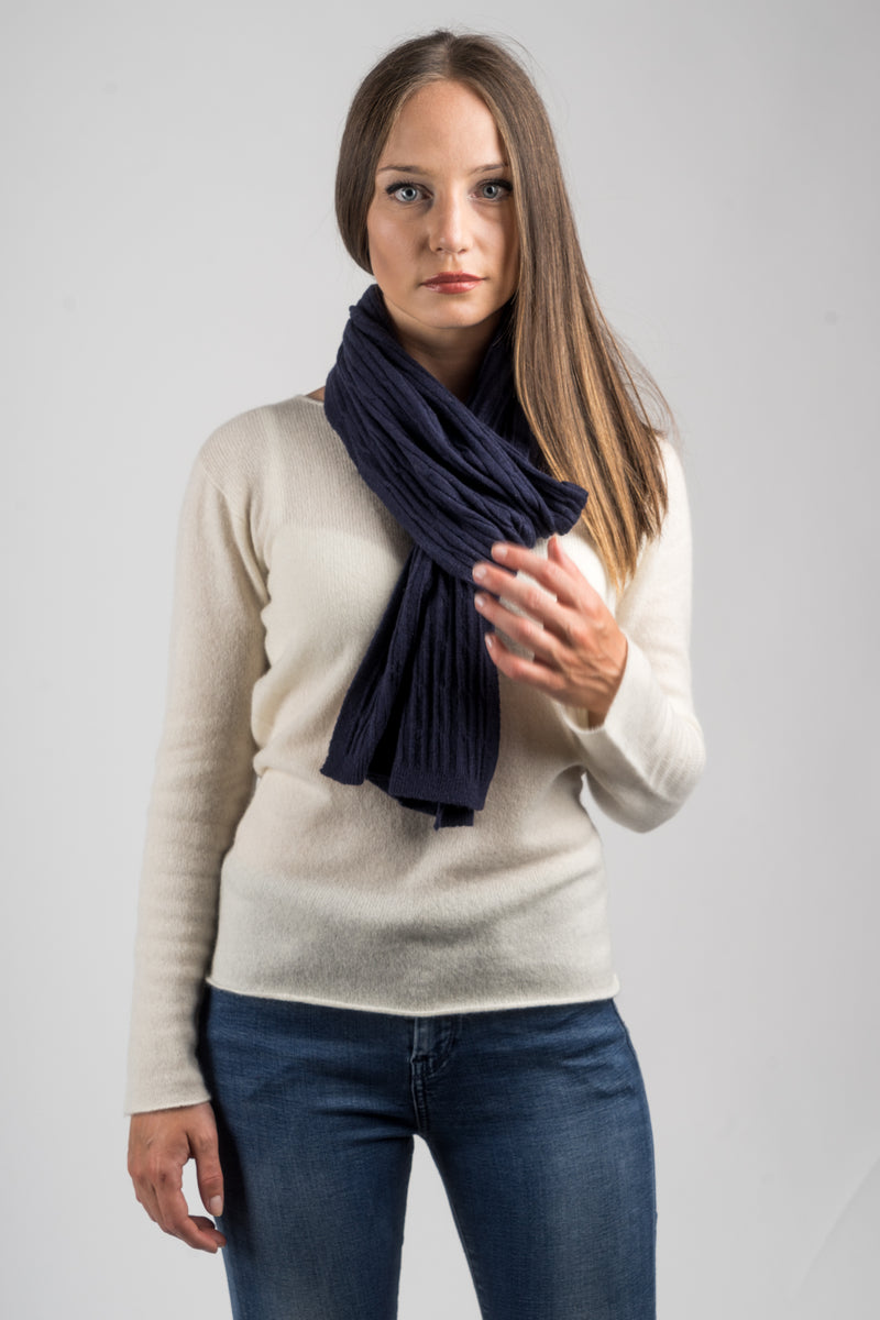 Sciarpa a treccine misto cashmere | Dalle Piane Cashmere