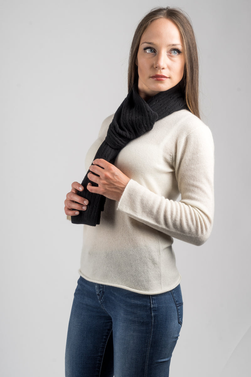 Sciarpa a treccine misto cashmere | Dalle Piane Cashmere