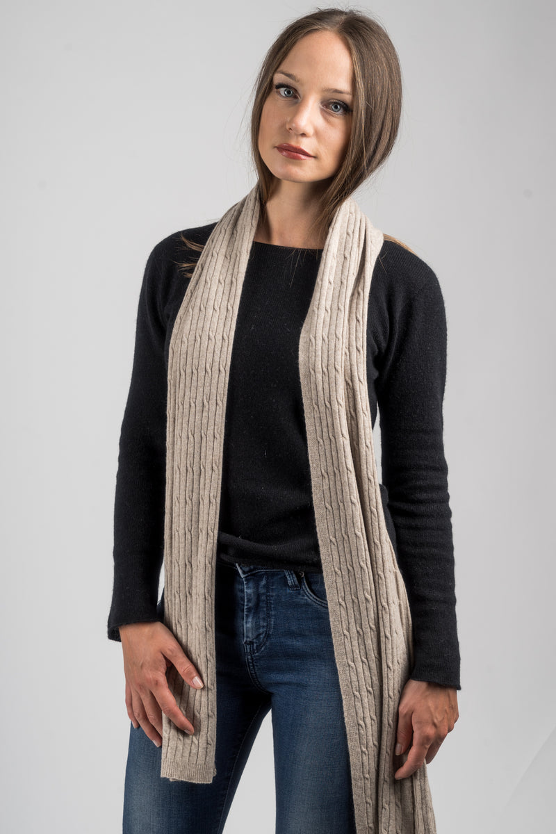 Sciarpa a treccine misto cashmere | Dalle Piane Cashmere