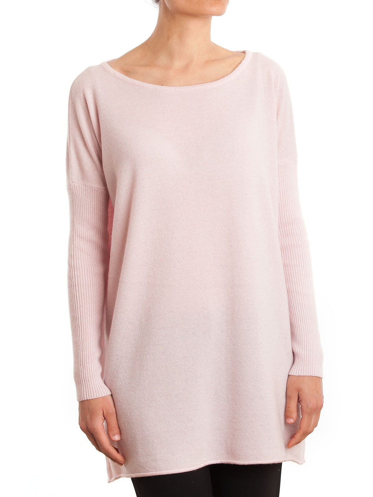 Maxi-pull femme mélange cachemire, coloris Rose | Dalle Piane Cashmere