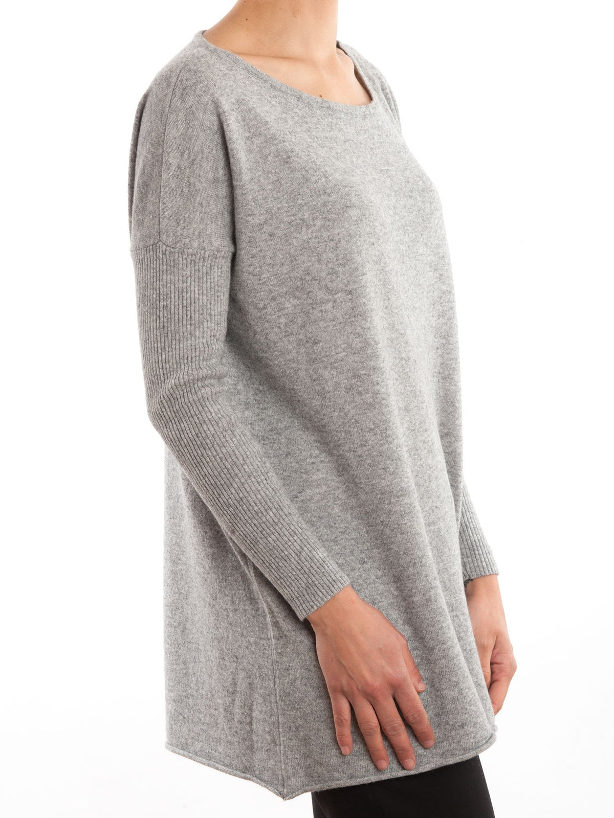 Maxi-pull femme mélange cachemire, coloris Gris, vue 2 | Dalle Piane Cashmere