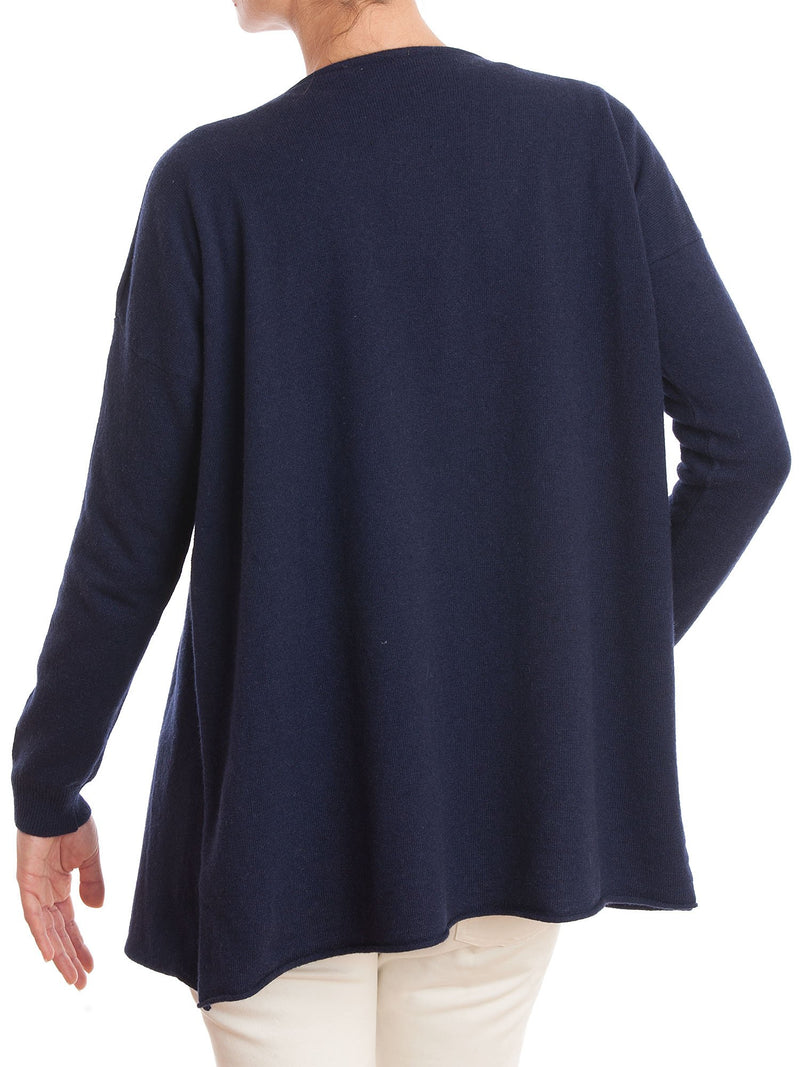 Cardigan asimmetrico misto cashmere | Dalle Piane Cashmere