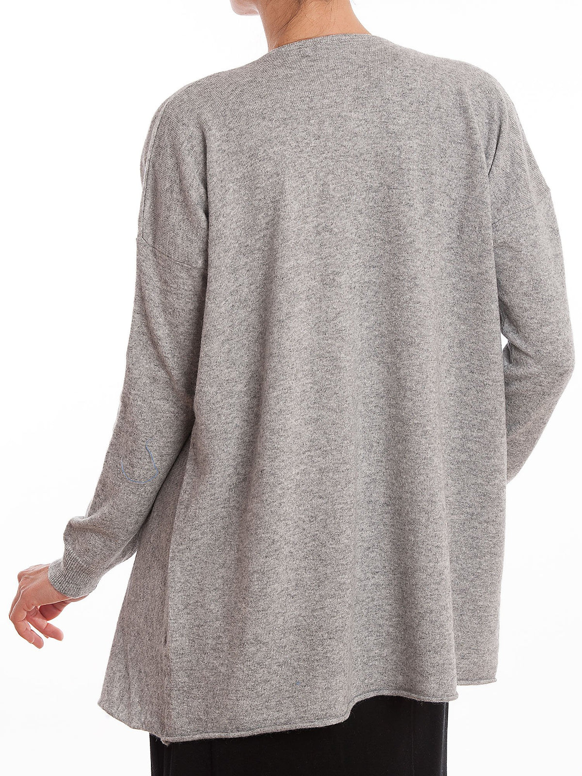 Cardigan asymétrique femme mélange cachemire, coloris Gris, vue 3 | Dalle Piane Cashmere
