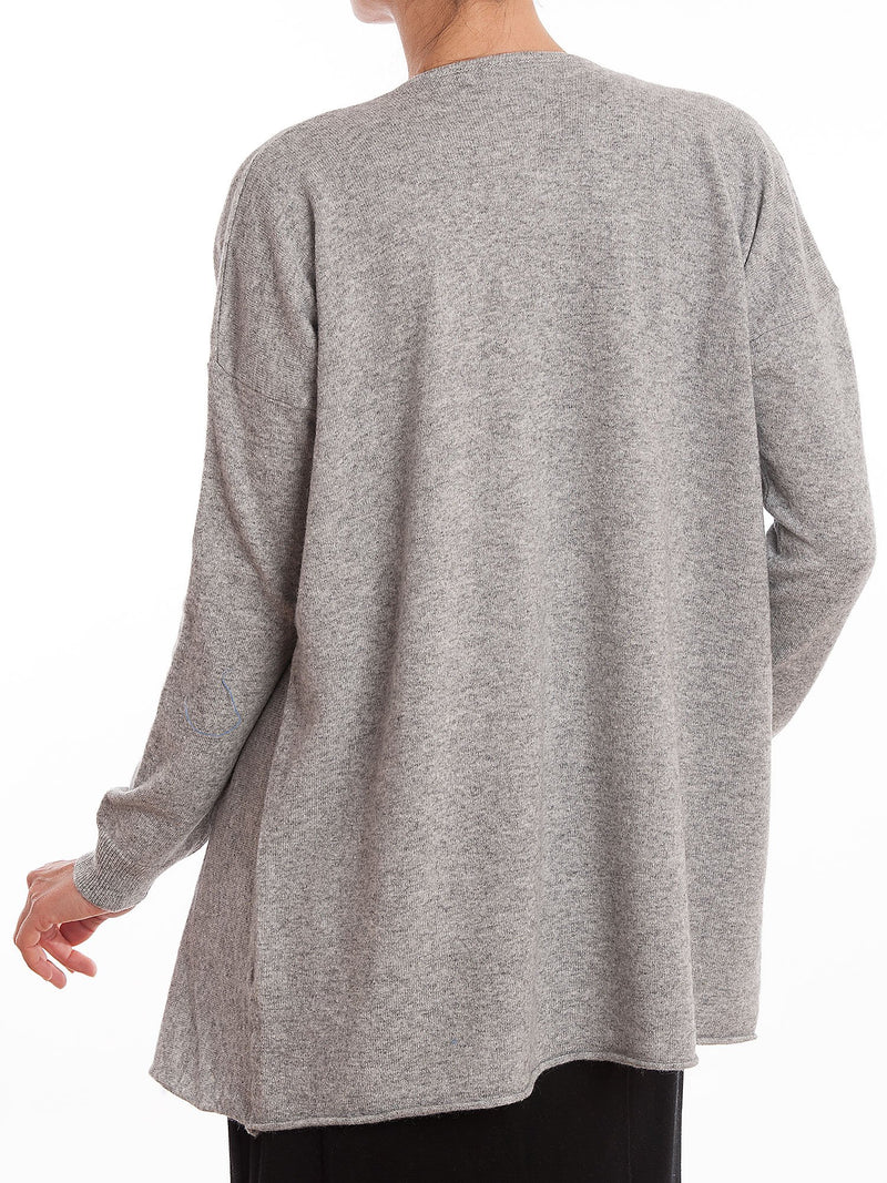 Cardigan asimmetrico misto cashmere | Dalle Piane Cashmere