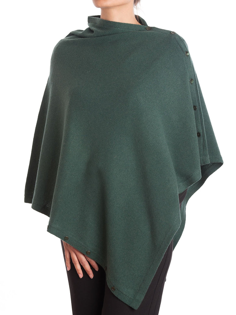 Poncho con bottoni misto cashmere | Dalle Piane Cashmere