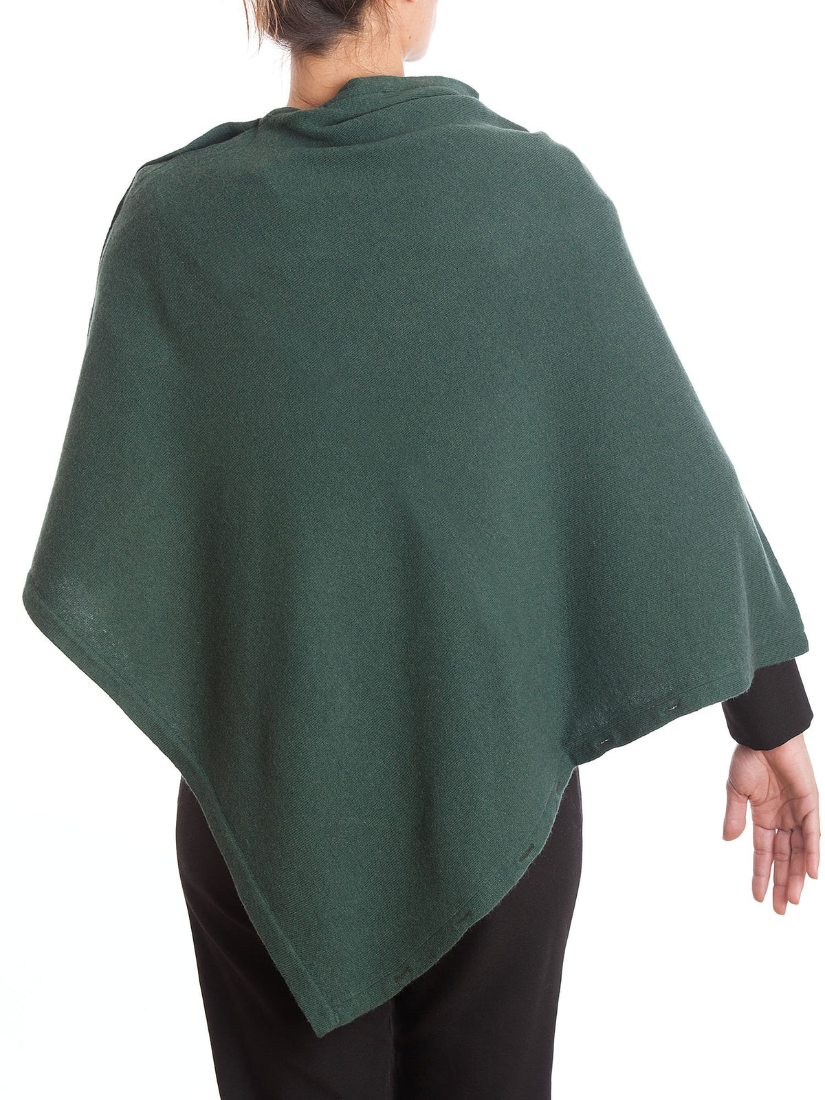 Poncho à boutons femme mélange cachemire, coloris Vert, vue 3 | Dalle Piane Cashmere