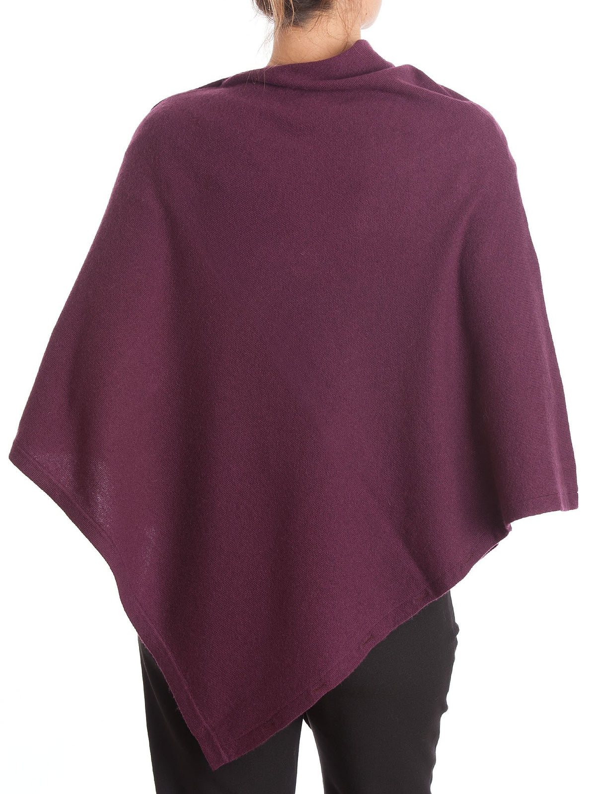 Poncho à boutons femme mélange cachemire, coloris Bordeaux, vue 3 | Dalle Piane Cashmere